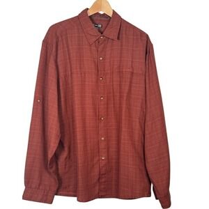 REI Men's Long Sleeve Plaid Button Up Shirt Lightweight Outdoor - Large